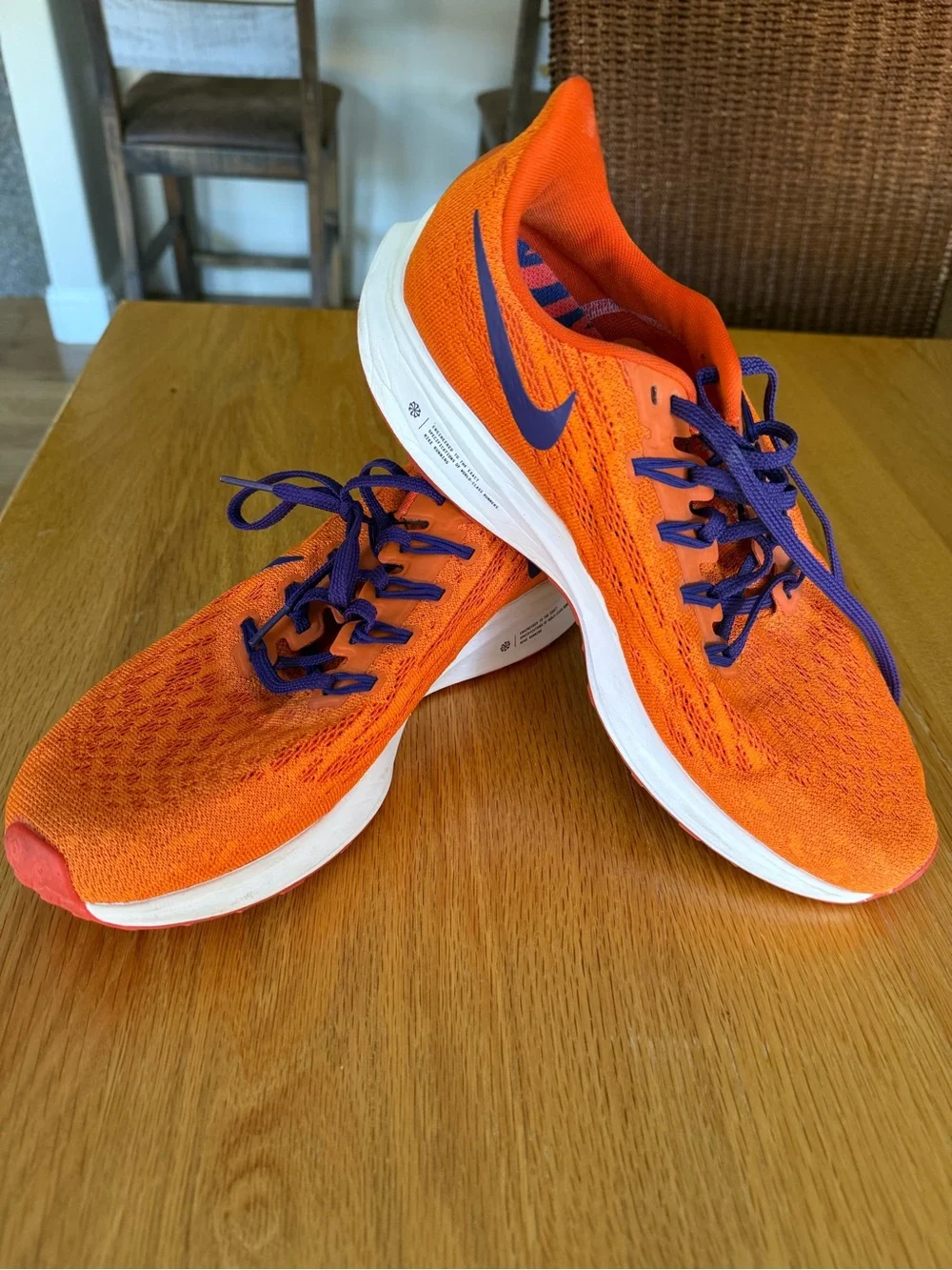 Nike Women's Clemson Orange Running Sneakers with Purple Details